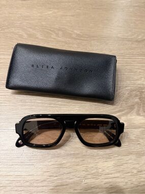 Eliza Johnson Black Sunglasses with Brown Lenses